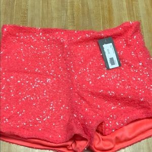 Pink Sequin Shorts